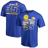 Golden State Warriors 35 Kevin Durant Fanatics Branded 2018 NBA Finals Champions Name and Number T-Shirt Royal,baseball caps,new era cap wholesale,wholesale hats
